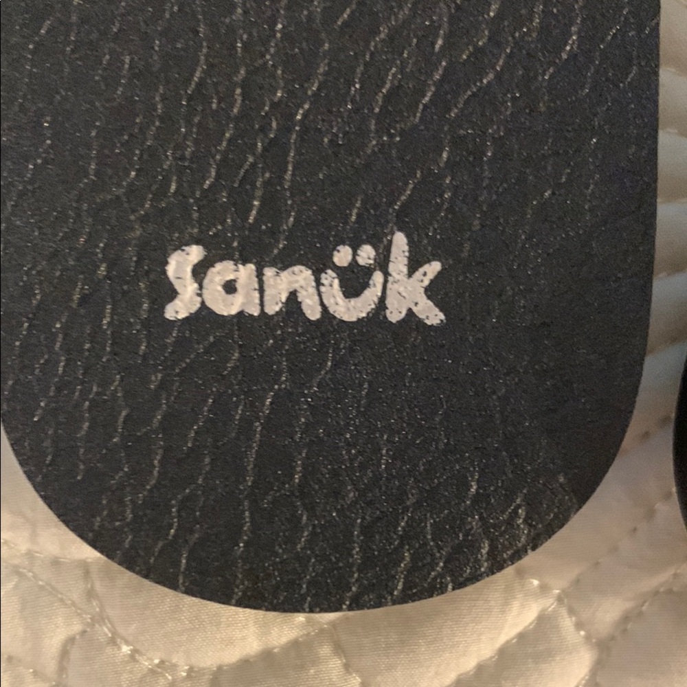 Sanuk Black and gold Sandals with Textured Sole - Picture 2 of 7